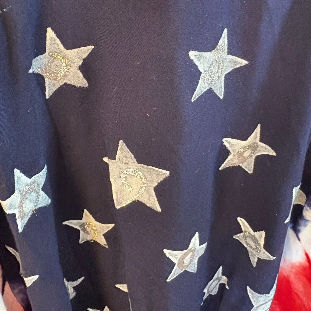 Shoreline American Flag Patriotic Tie Dye Bhatik Sundress 2XL - Picture 2 of 4